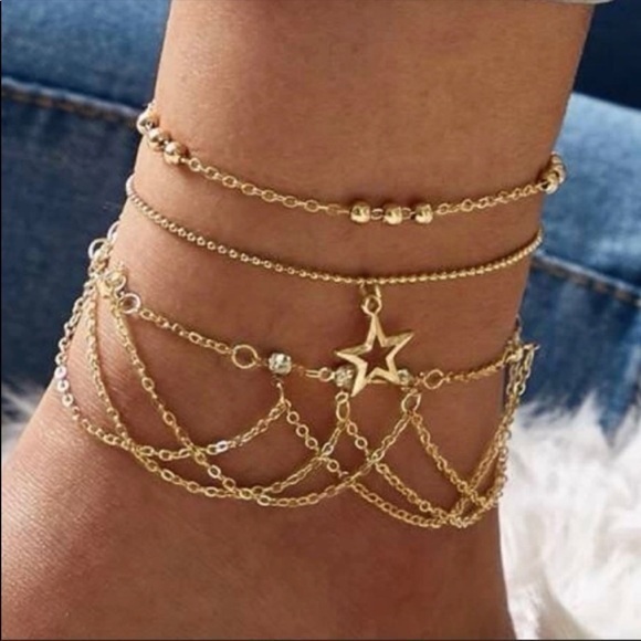 Multilayered Ankle Bracelet/ Anklet